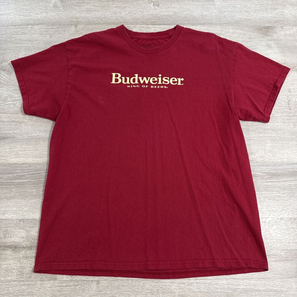 Budweiser Shirt King Of Beers Anheuser Busch Men’s Red XL Beer Logo Tee